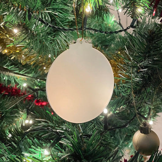 FROSTED PERSPEX® CHRISTMAS BAUBLE BLANK