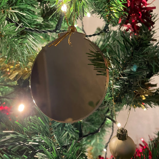 MIRRORED CHRISTMAS BAUBLE BLANK