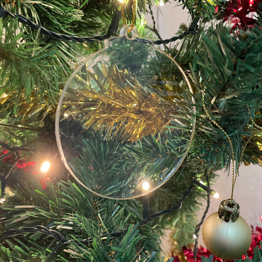 CLEAR PERSPEX®  CHRISTMAS BAUBLE BLANK